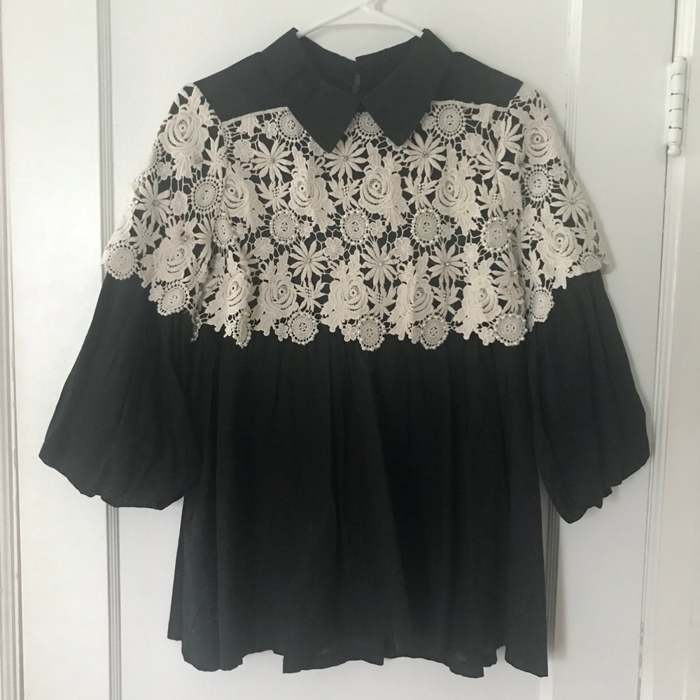 Beautiful Crochet Detail Blouse